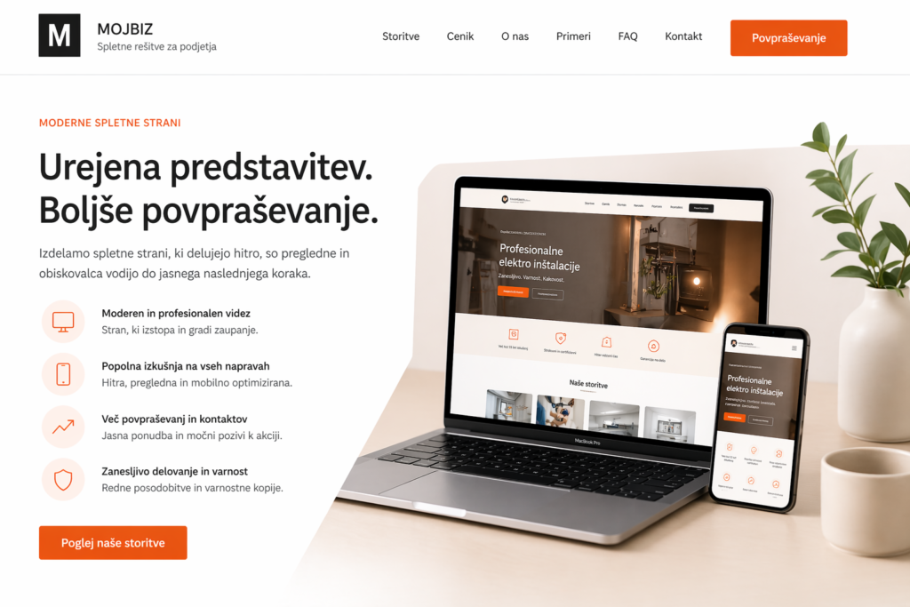 Profesionalna spletna stran in digitalne rešitve Mojbiz