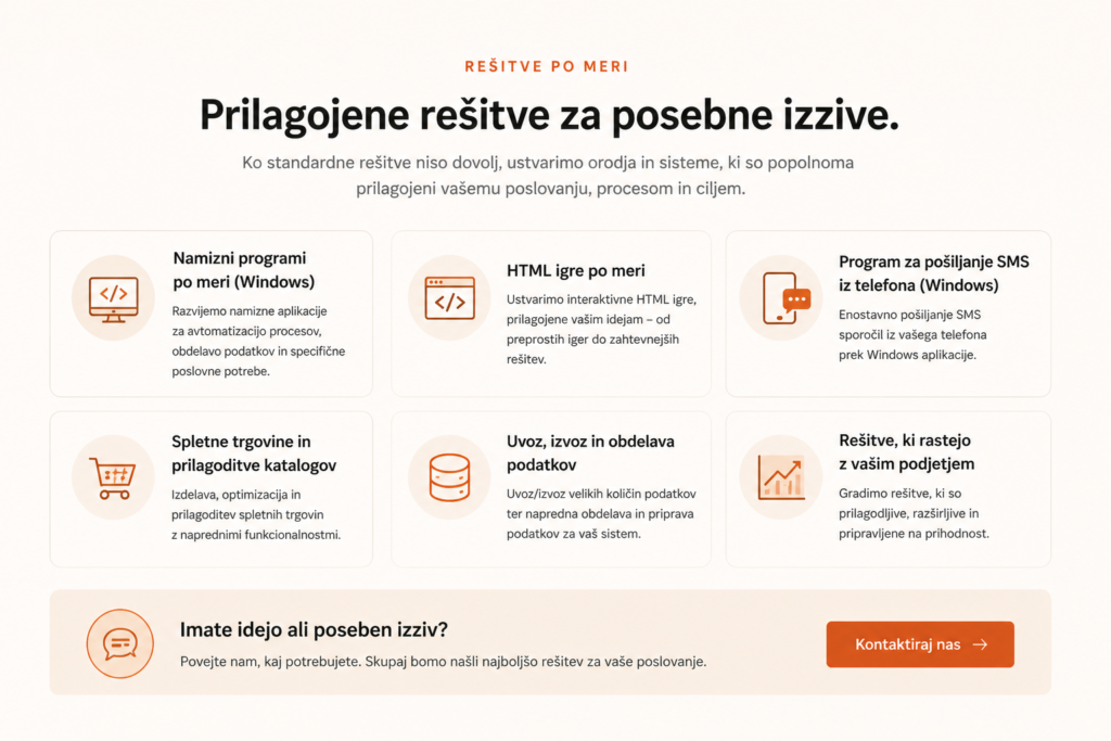 Uvoz podatkov in poslovne rešitve po meri